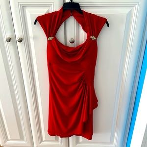 Red sleeveless dress